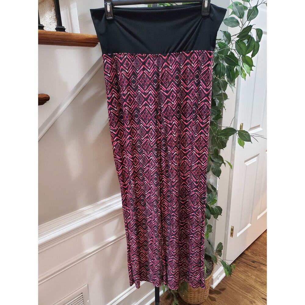 New Directions Womens Pink Black Geo Print Polyester Pull On Calypso Pants Large